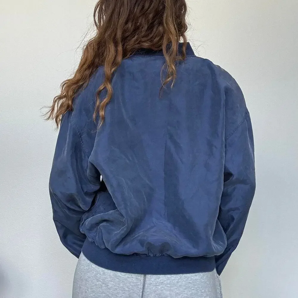Vintage 90s silk zip up jacket